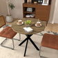 Round Dining Table For 2 - 4 People, Compact Kitchen Or Dining Room - Rustic Brown