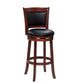 Elysium - Set of 1 - 30" Swivel Pub Height Chair, Dark Cherry Finish Faux Leather Upholstery, Solid Wood, 250lbs Capacity