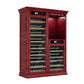 Wine Cooler With Dual Zone Temperature Control, Vacuum Insulated Door, LED Lighting, 158 Bottle Capacity - Cherry