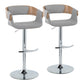 Elisa - Mid-Century Modern Adjustable Barstool With Swivel With Rounded T Footrest (Set of 2) - Gray