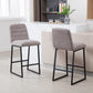 Porter - Set of 2 - 24" Coffee Linen Bar Stools with Footrest - Modern Upholstered Kitchen Chairs