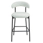 Sorelle - Set of 2 - 26" Snow White Teddy Fabric Counter Height Stools with Open Back and Black Powder-Coated Base