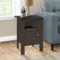 Accent Nightstand Side Table, Storage, Transitional - Oak