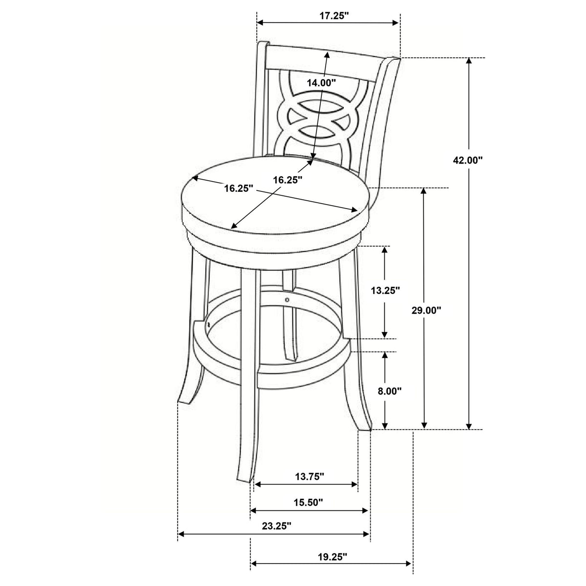 Swivel Bar Stool (Set of 2) - Black