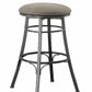 Hiaven - Set of 2 - 30" Dark Gray Wood Backless Swivel Bar Stools with Upholstered Seats