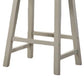 Alonzo - Set of 2 – 24" Light Gray Backless Counter Height Ergonomic Stools with Solid Wood Frame