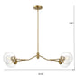 Jewel - 4 Lights Chandelier Ceiling Hanging Light Fixture - Clear / Gold