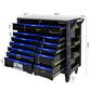 12 Layer Drawer Multi Purpose Tool Cart With Wheels And Iron Top - Black / Blue