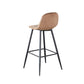 Narellan - Set of 2 - 30" Novara Velvet Bar Stools with Back & Footrest, Sturdy Metal Legs, Easy Assembly for Kitchen & Island