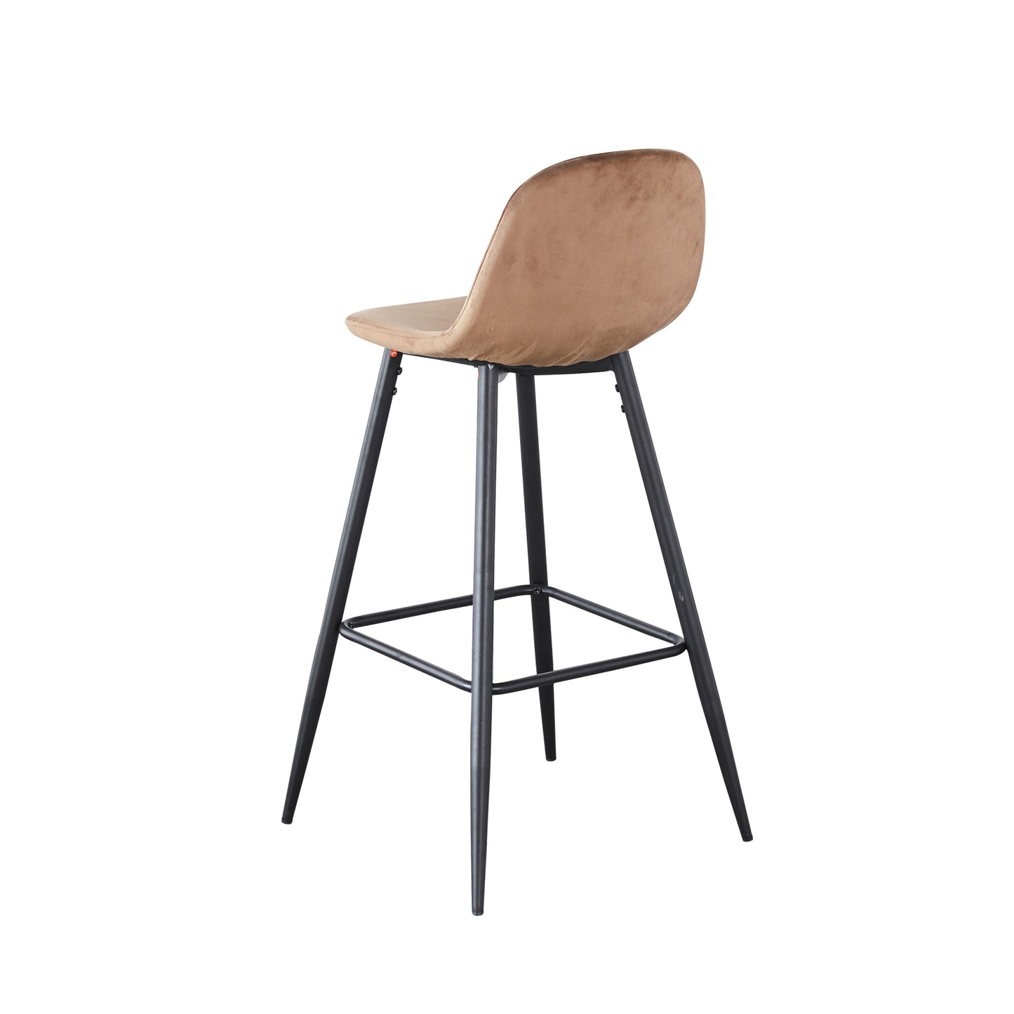 Narellan - Set of 2 - 30" Novara Velvet Bar Stools with Back & Footrest, Sturdy Metal Legs, Easy Assembly for Kitchen & Island