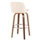 Toriano - Mid Century Modern Fixed Height, Barstool With Swivel With Round Footrest (Set of 2)