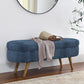 Modern Ottoman Oval Storage Bench With Rubber Wood Legs