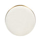 Nebula - Backless Round Upholstered Counter Stool With Burl - Ivory White