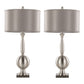 Joan - Contemporary Table Lamp (Set of 2) - Nickel / Gray Satin