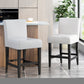 Zahara - Set of 2 - 29" Ivory Bonded Leather Counter Stools with High Back