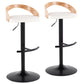 Grotto - Contemporary Adjustable Barstool With Swivel With Rounded T Footrest Elegant Design (Set of 2)