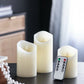 Flickering LED Candles With Remote Timer (Set of 3) - Ivory