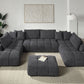 Chosen - Sectional Sofa With Toss Pillows With 2 Chaises With Ottoman - Gray
