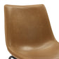 Estelle - Set of 2 - 24" Whiskey Brown Counter Stools, Seat Height, Faux Leather Kitchen Seating