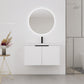 Contemporary Wall Mounted Bathroom Vanity With Resin Double Sink
