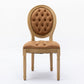 French Style Solid Wood Frame Antique Painting, Hand-Pulled Buckle Decoration Artificial Dining Chair With Nailhead Trim, Wood Legs