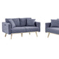 Easton - Fabric Living Room Set With USB Charging Ports Pockets And Pillows (Set of 2)