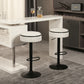 Glint - Set of 2 - 28" Off White Adjustable Swivel Bar Stools with Hidden Storage and Metal Frame