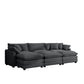 Modular Oversized Cushion Sofa With Ottoman, Low Back, Deep Seating Sofa Set