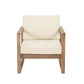 Outdoor Acacia Wood Patio Club Chair, Wood Patio Furniture, Waterproof Thick Cushion Deep Seating For Porch - Brown Wash / Beige
