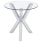 Alexa - Round Tempered Glass Top End Table - Chrome