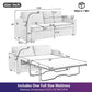 Sleeper Sofa Loveseat Sofa With Full Size Mattress, 2 USB Ports, 2 Cup Holders, 2 Side Pockets And Phone Holder
