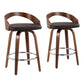 Garland - Set of 2 - 30" Luxe Brown Faux Leather Swivel Counter Stools with Walnut Finish