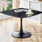 Table Mid-Century Dining Table For 4-6 People With Round Table Top, Pedestal Dining Table, End Table Leisure Coffee Table