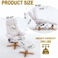 Upholstered Heated Massage 360° Swivel Accent Chair With Ottoman