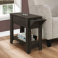 Accent Side Table, Storage, Lamp, Transitional - Espresso