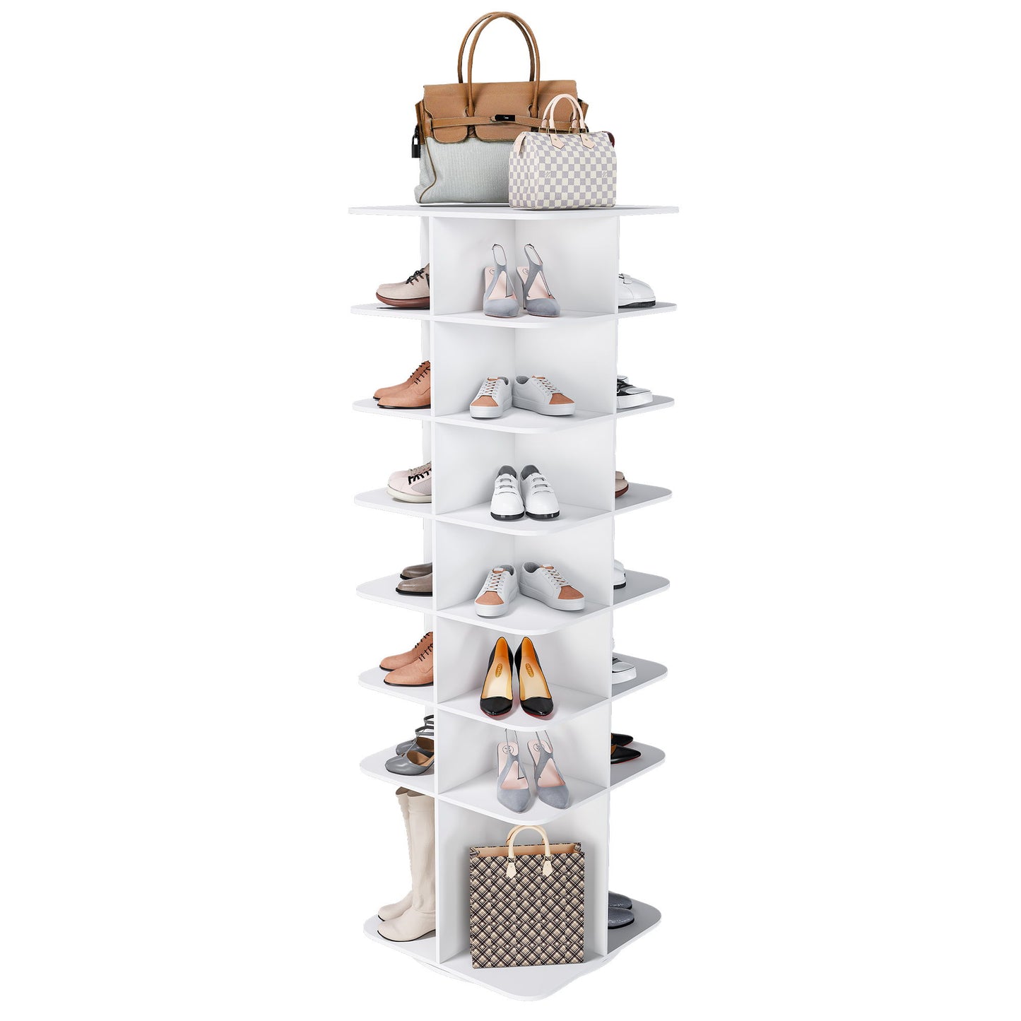 Spinning Shoe Rack, Free Standing 360° Revolving Shoe Organizer