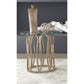 Round Glass Top Table With Polished Metal Base