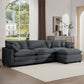 Modular Oversized Cushion Sofa With Ottoman, Low Back, Deep Seating Sofa Set