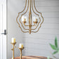 4 Light Metal Chandelier, Hanging Light Fixture With Adjustable Chain For Kitchen, Bulb Not Included - Gold