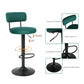 Hendrio - Set of 2 -  24.5"-30.5" Green Velvet Adjustable Bar Stools with Curved Backrest, Swivel Counter Height