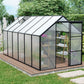 Polycarbonate house Raised Base And Anchor Aluminum Heavy Duty Walk-In houses For Outdoor Backyard In All Season