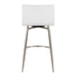 Mara - Upholstered Contemporary Fixed Height Counter Stool With Swivel (Set of 2) - White