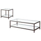 Natasha - 2 Piece Coffee Table Set - Nickel