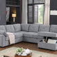 Nyhan - Upholstered Corner Sectional With Pull Out Loveseat And Storaged Chaise