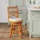 Xander - Set of 2 - 24" Counter Height Swivel Stool with Beige Fabric Seat and Natural Wood Finish