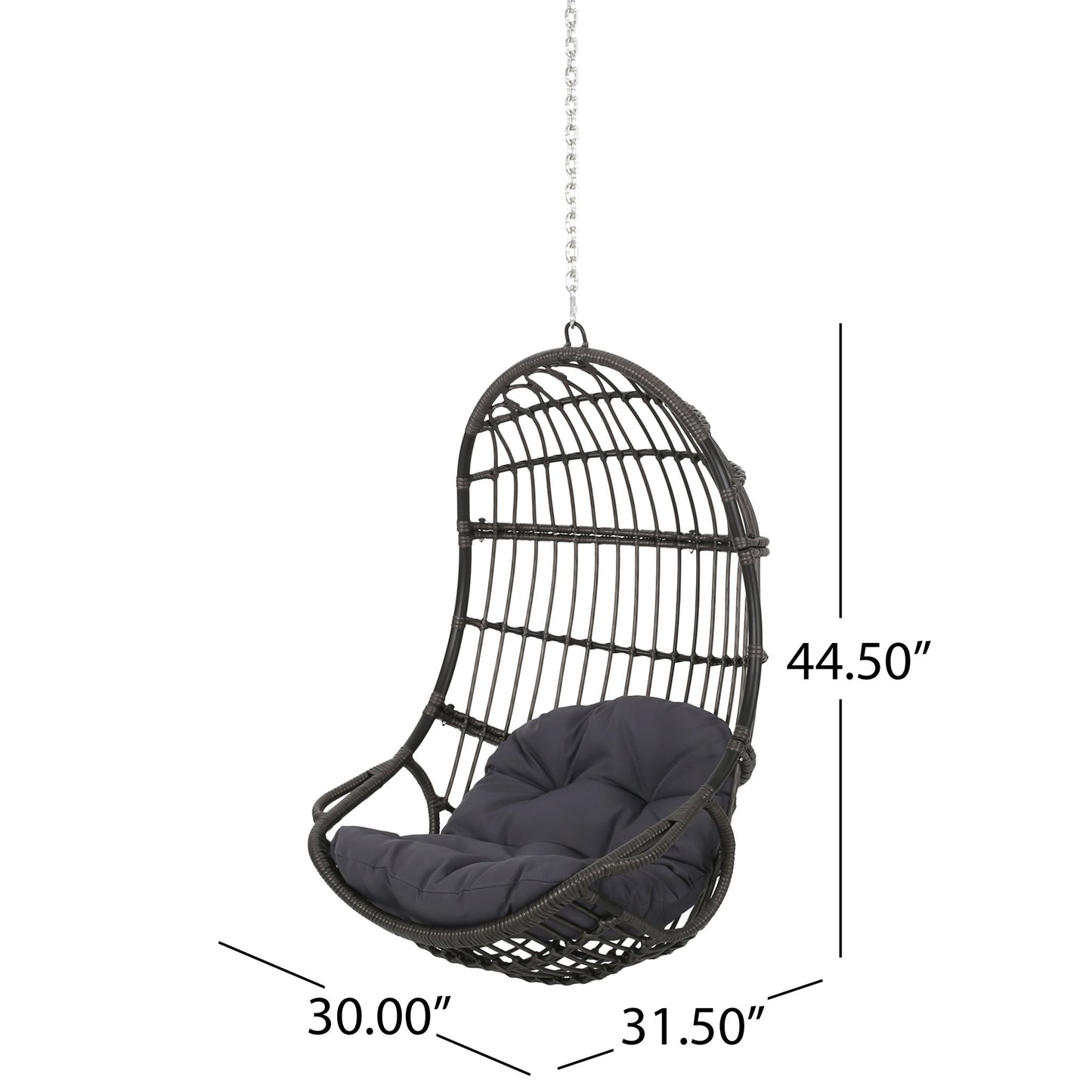 Richards - Outdoor / Indoor Wicker Hanging Chair - Gray