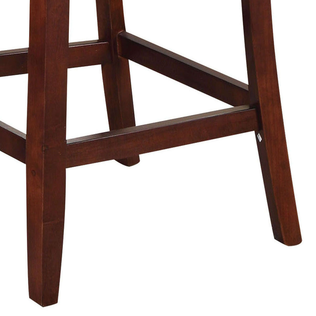 Dawson - Set of 2 - 24" Espresso & Walnut Counter Height Stools, Button-Tufted Backrest, Faux Leather Upholstery