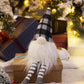 3 Pieces Sitting Gnome, Christmas Table Home Ornaments For Holiday Party Gifts - White / Gray