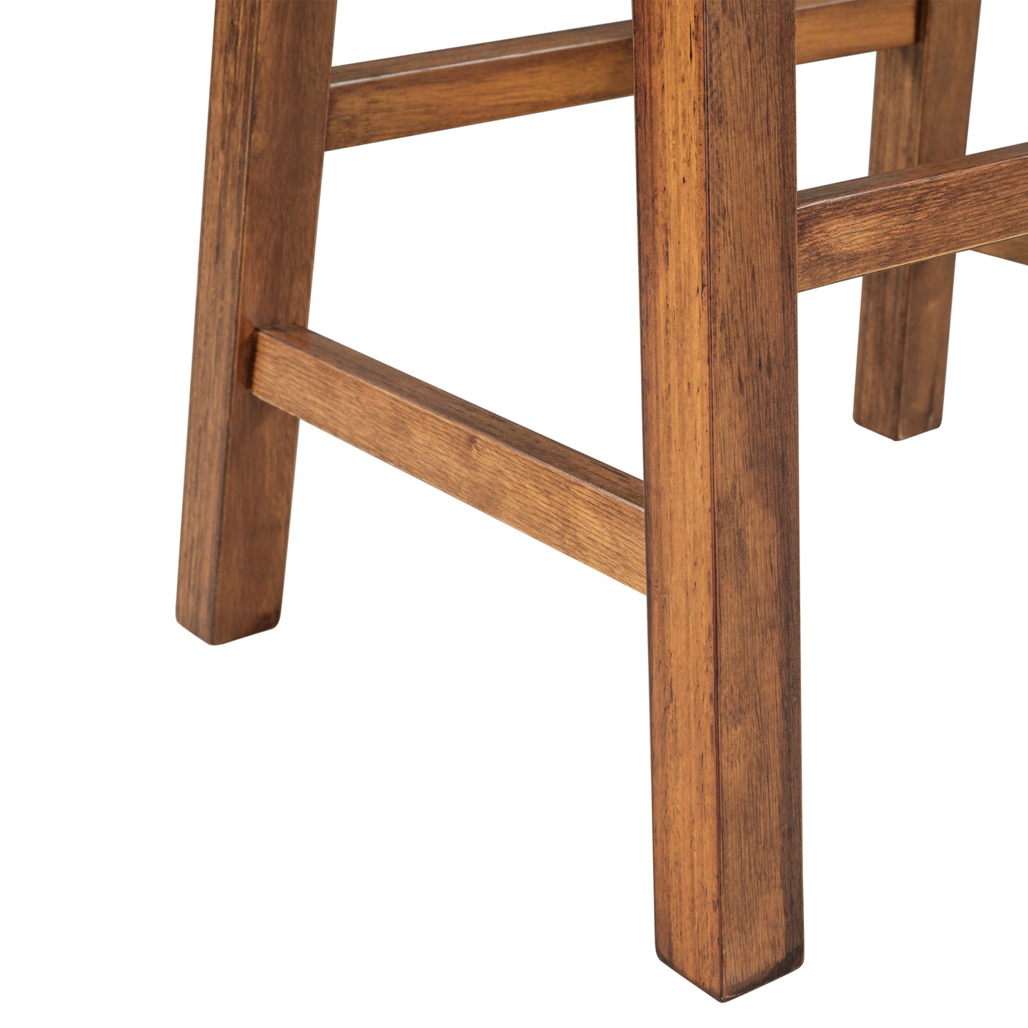 Hilltop - Set of 2 - 24" Walnut Farmhouse Rustic Counter Height Stools - Solid Wood