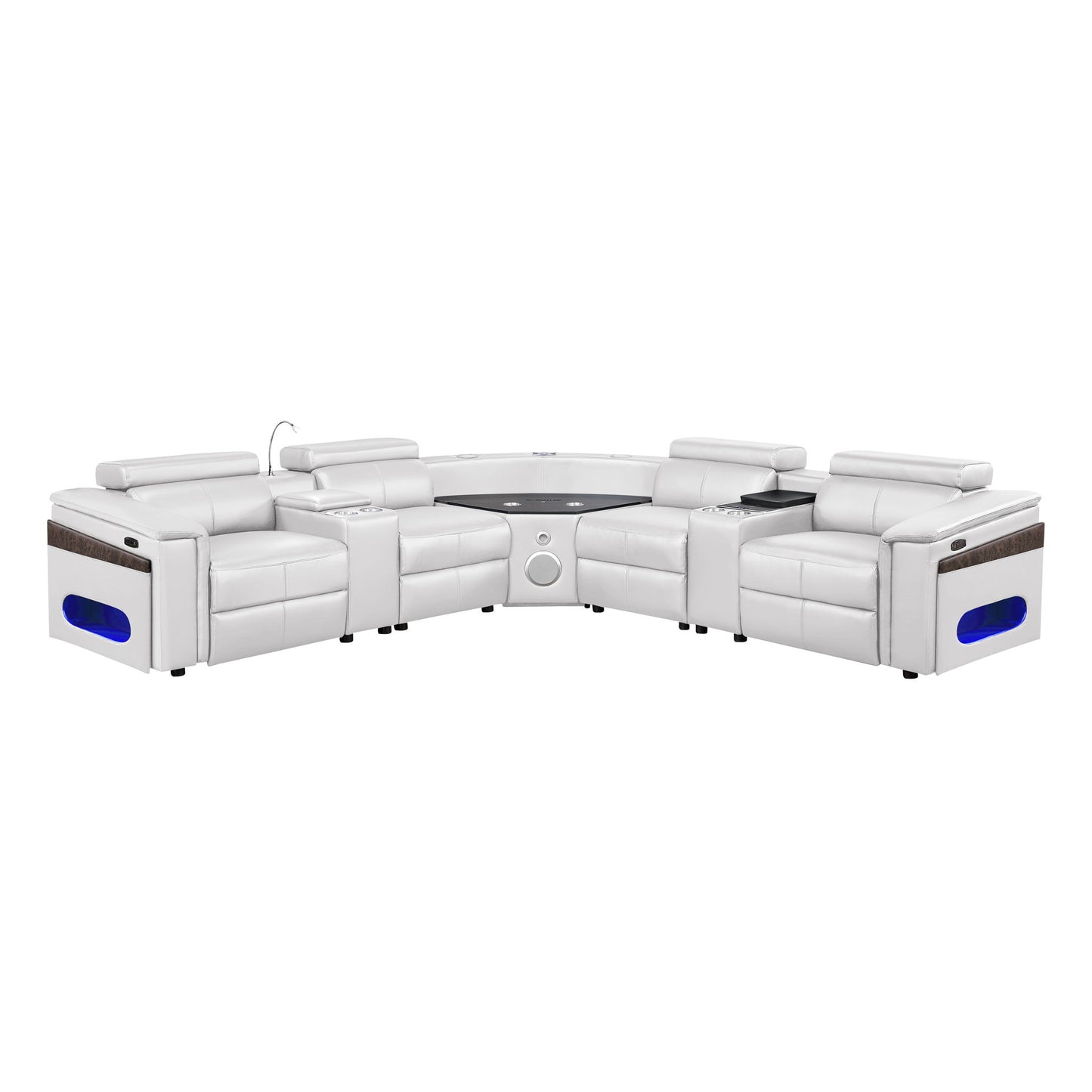 Nova - Sectional With Bluetooth Speaker, LED And Lifting Wine Cabinet